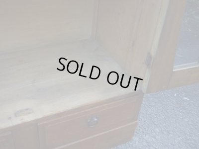 画像14: アンティーク ガラス戸の本箱 キャビネット 収納棚