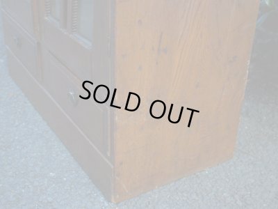 画像9: アンティーク ガラス戸の本箱 キャビネット 収納棚