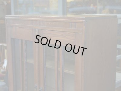 画像5: アンティーク ガラス戸の本箱 キャビネット 収納棚