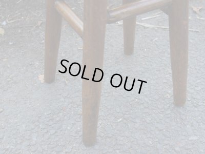 画像8: アンティーク 木製スツール 丸椅子