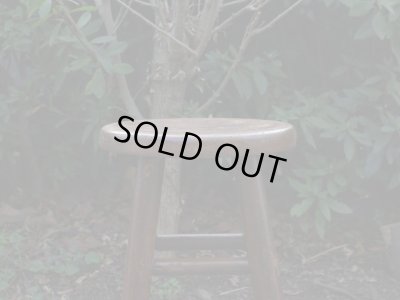 画像2: アンティーク 木製スツール 丸椅子