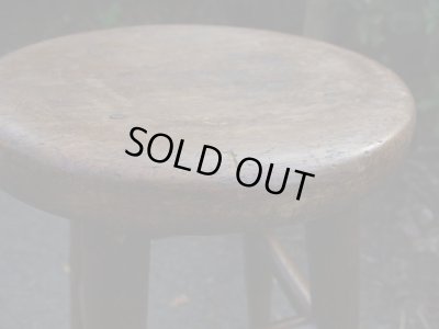 画像7: アンティーク 木製スツール 丸椅子