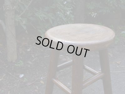 画像3: アンティーク 木製スツール 丸椅子