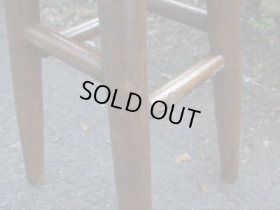 画像4: アンティーク 木製スツール 丸椅子