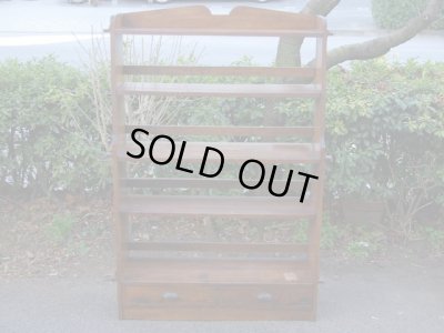 画像2: アンティーク 楢無垢材の楔本棚