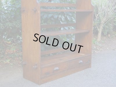 画像5: アンティーク 楢無垢材の楔本棚