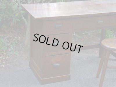 画像5: アンティーク 片袖デスク 机