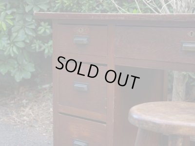 画像4: アンティーク 片袖デスク 机