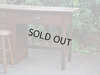 画像6: アンティーク 片袖デスク 机