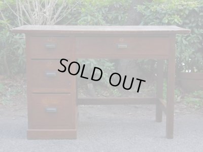 画像2: アンティーク 片袖デスク 机