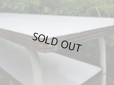 画像11: レトロ ヴィンテージ 白い鉄脚テーブル