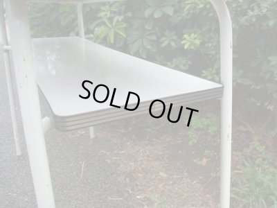 画像13: レトロ ヴィンテージ 白い鉄脚テーブル