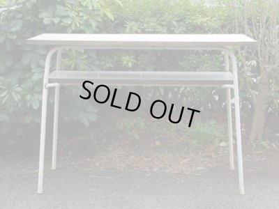 画像4: レトロ ヴィンテージ 白い鉄脚テーブル