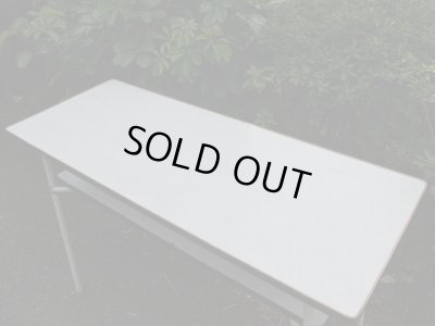 画像5: レトロ ヴィンテージ 白い鉄脚テーブル