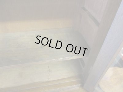 画像6: レトロな古い食器棚 ガラス棚