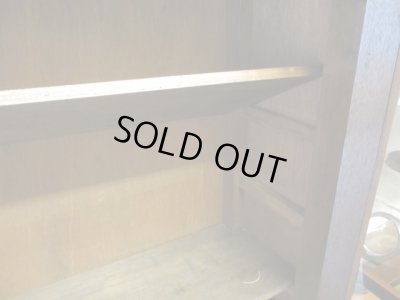 画像5: レトロな古い食器棚 ガラス棚