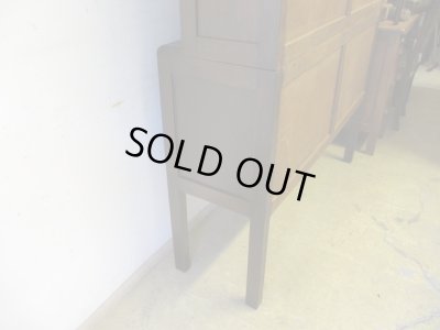 画像14: レトロな古い食器棚 ガラス棚