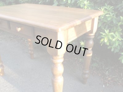 画像9: 古いパイン材テーブル 机