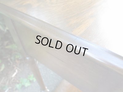 画像9: 古いオーク無垢材の小机 コンソールテーブル