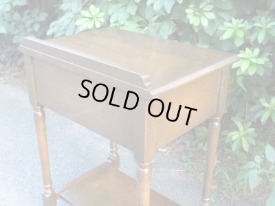 画像6: 古いオーク無垢材の小机 コンソールテーブル