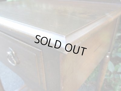 画像10: 古いオーク無垢材の小机 コンソールテーブル