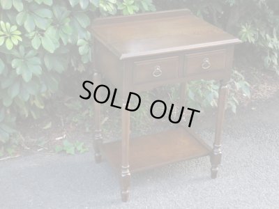 画像3: 古いオーク無垢材の小机 コンソールテーブル