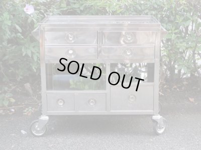 画像2: 古い ステンレス製ワゴン カート