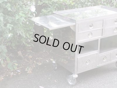 画像4: 古い ステンレス製ワゴン カート