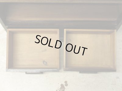 画像13: アンティーク スライド扉のガラス本箱 シャツケース キャビネット 楢材