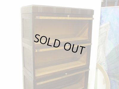 画像3: アンティーク スライド扉のガラス本箱 シャツケース キャビネット 楢材