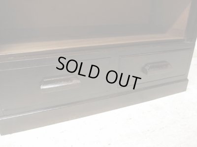 画像12: アンティーク スライド扉のガラス本箱 シャツケース キャビネット 楢材