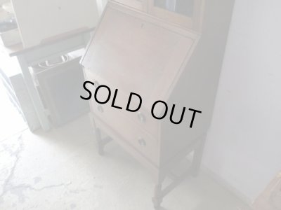 画像8: 古いオーク材ライティングデスク ビューロー ブックケース ヴィンテージ