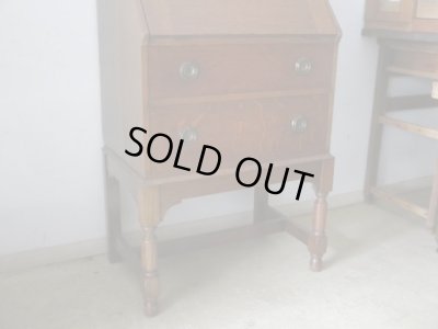 画像7: 古いオーク材ライティングデスク ビューロー ブックケース ヴィンテージ