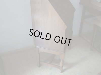 画像11: 古いオーク材ライティングデスク ビューロー ブックケース ヴィンテージ