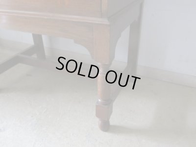 画像13: 古いオーク材ライティングデスク ビューロー ブックケース ヴィンテージ