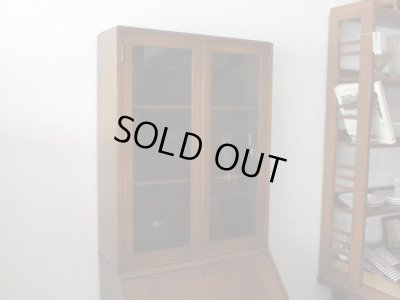 画像4: 古いオーク材ライティングデスク ビューロー ブックケース ヴィンテージ