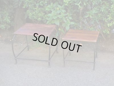 画像5: 古い鉄脚のネストテーブル ヴィンテージ