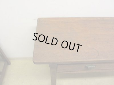 画像6: ヴィンテージ 横長の木製デスク 平机