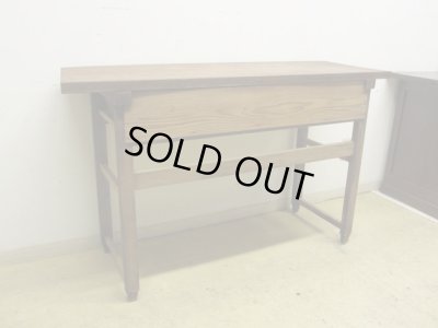 画像5: ヴィンテージ 横長の木製デスク 平机