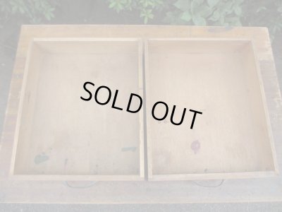 画像14: ヴィンテージ ２杯引出し平机 デスク 作業台