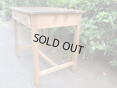 画像3: ヴィンテージ ２杯引出し平机 デスク 作業台