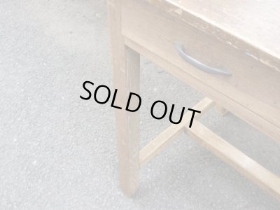 画像12: ヴィンテージ ２杯引出し平机 デスク 作業台