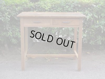 画像6: ヴィンテージ ２杯引出し平机 デスク 作業台