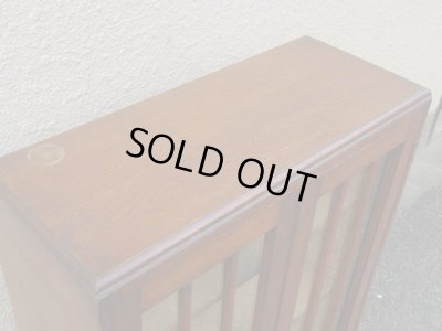 画像6: アンティーク 縦格子ガラス戸の本箱 収納棚