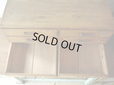 画像16: アンティーク 木味良い6杯引出しローボード