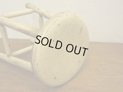 画像4: アンティーク シャビーな丸椅子 スツール