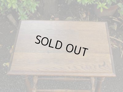 画像10: ヴィンテージ 古い楢材のオケージョナルテーブル サイドテーブル