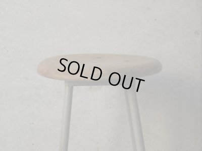 画像2: ヴィンテージ 古い鉄脚のスツール 丸椅子