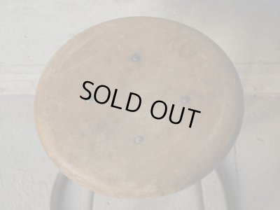 画像3: ヴィンテージ 古い鉄脚のスツール 丸椅子