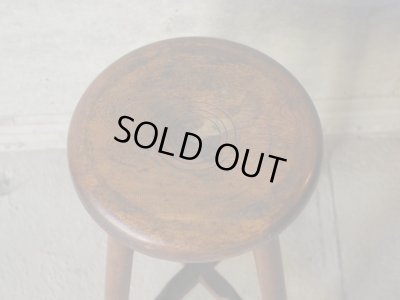 画像5: アンティーク 丸椅子 木製スツール